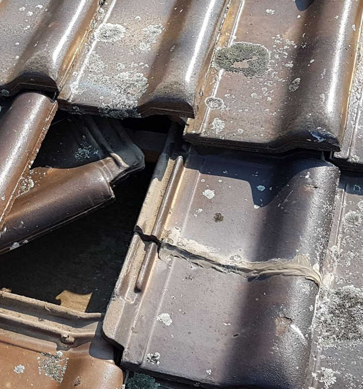 repaired roof tile